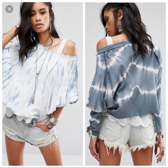 Free People Tops - FREE PEOPLE Grey East Meets West Tie Dye Top